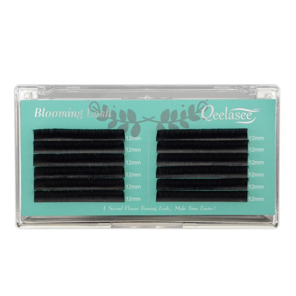 Qeelasee 10 Trays/lot Blooming Automatic Flowering Lashes Easy Fanning Faux Mink Volume Eyelash Extensions Cils Self-fanning