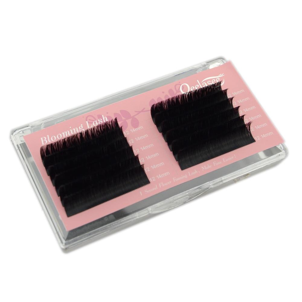 Qeelasee 10 Trays Blooming Automatic Flowering Lashes Easy Fanning Eyelash Extensions Faux Mink Volume Extensions Cils Easy Fans