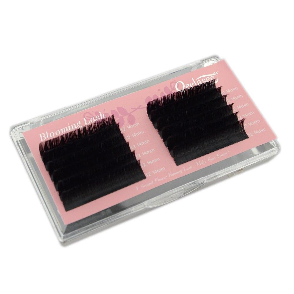 Qeelasee 5 Trays Easy Fanning Eyelash Extensions Blooming Automatic Flowering Lashes Faux Mink Volume Extensions Cils Auto Fan