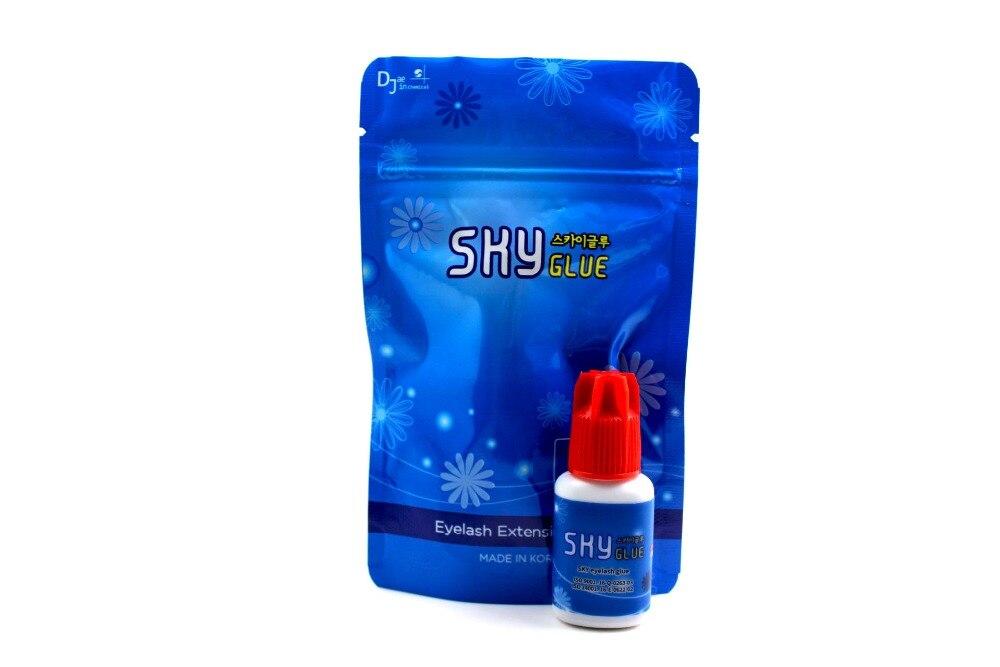 Free Shipping 1 bottle 1-2s dry time Most Powerful Fastest Korea Sky Glue S+ for Eyelash Extensions MSDS Adhesive,5ml Red Cap