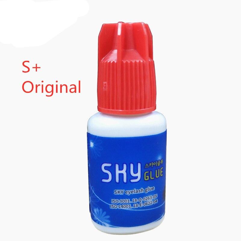 5 Bottles Fastest Korea Sky Glue for Eyelash Extensions Red Cap 1-2s Dry time Most Powerful S+ Lash Glue MSDS Adhesive Makeup