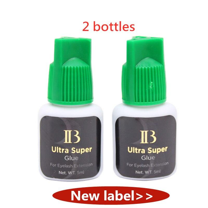 2 bottles Black False eyelashes glue korea IB Ultra super Glue Individual fast drying eyelash extensions adhesive glue green cap